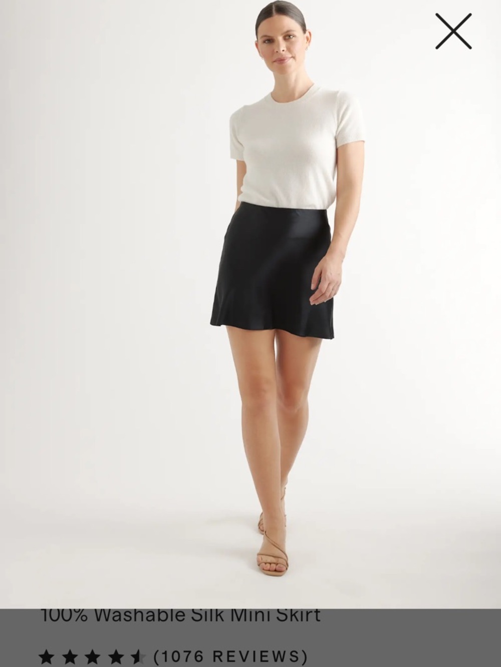 Quince washable 100% silk mini skirt - Picture 5 of 6